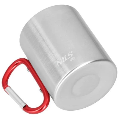 Nils Kempingový hrnek Camp NC17110 s karabinou 300ml červený (VÝPRODEJ)