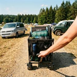 Nils Camp NC2607 XXL 160L černo-oranžový kempingový vozík