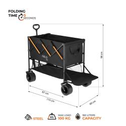 Nils Camp NC2607 XXL 160L černo-oranžový kempingový vozík