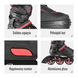 Nils NA 14174 černo-červené kolečkové brusle