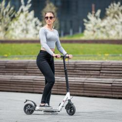 Nils Extreme HM208T bílá odpružená koloběžka s ruční brzdou