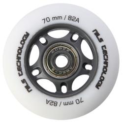 Nils Matná kolečka Extreme PU 70x24 82A s ložisky ABEC 9, bílá, 4 ks
