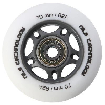 Nils Matná kolečka Extreme PU 70x24 82A s ložisky ABEC 9, bílá, 4 ks