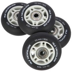 Nils Matná kolečka Extreme PU 70x24 82A s ložisky ABEC 9, černá, 4 ks