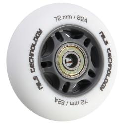 Nils Matná kolečka Extreme PU 72x24 82A s ložisky ABEC 9, bílá, 4 ks