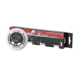 Nils Matná kolečka Extreme PU 72x24 82A s ložisky ABEC 9, bílá, 4 ks