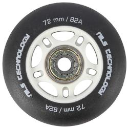 Nils Matná kolečka Extreme PU 72x24 82A s ložisky ABEC 9, černá, 4 ks