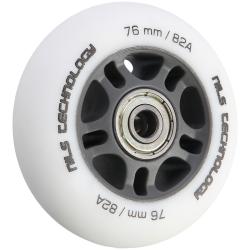 Nils Matná kolečka Extreme PU 76x24 82A s ložisky ABEC 9, bílá, 4 ks