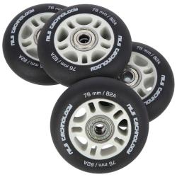 Nils Matná kolečka Extreme PU 76x24 82A s ložisky ABEC 9, černá, 4 ks