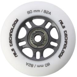 Nils Matná kolečka Extreme PU 80x24 82A s ložisky ABEC 9, bílá, 4 ks