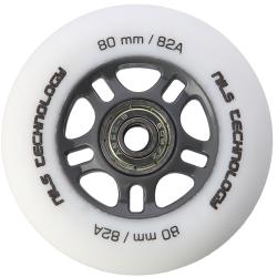 Nils Matné kolieska Extreme PU 80x24 82A s ložiskami ABEC 9, biela, 4 ks