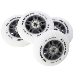 Nils Matná kolečka Extreme PU 84x24 82A s ložisky ABEC 9, bílá, 4 ks