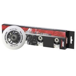 Nils Matná kolečka Extreme PU 84x24 82A s ložisky ABEC 9, bílá, 4 ks