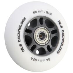 Nils Matné kolieska Extreme PU 84x24 82A s ložiskami ABEC 9, biela, 4 ks