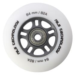 Nils Matné kolieska Extreme PU 84x24 82A s ložiskami ABEC 9, biela, 4 ks