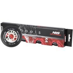 Nils Matná kolečka Extreme PU 84x24 82A s ložisky ABEC 9, černá, 4 ks