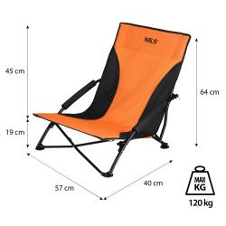 NILS Plážové křeslo NC3035 oranžovo-černé