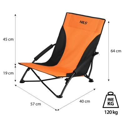 NILS Plážové křeslo NC3035 oranžovo-černé