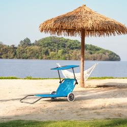 Nils Plážové lehátko se stínítkem Camp NC3307 modré