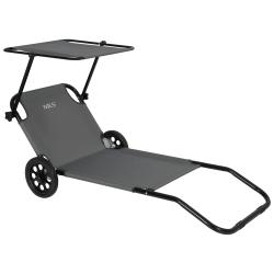 Nils Plážové lehátko se stínítkem Camp NC3307 šedé