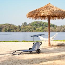 Nils Plážové lehátko se stínítkem Camp NC3307 šedé