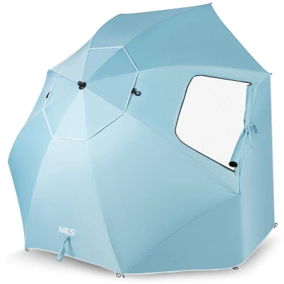 Nils Plážový slunečník / paraván Camp NC17114 240 cm modrý