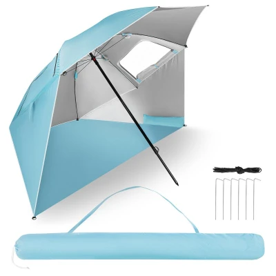 Nils Plážový slunečník / paraván Camp NC17114 240 cm modrý