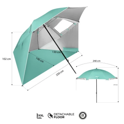 Nils Plážový slunečník / paraván Camp NC17114 240 cm zelený