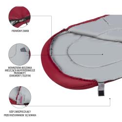 Nils NC2008 bordó/šedý prodloužený spací pytel