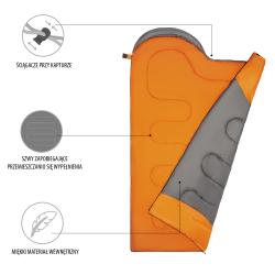 Nils NC2008 šedý/oranžový prodloužený spací pytel