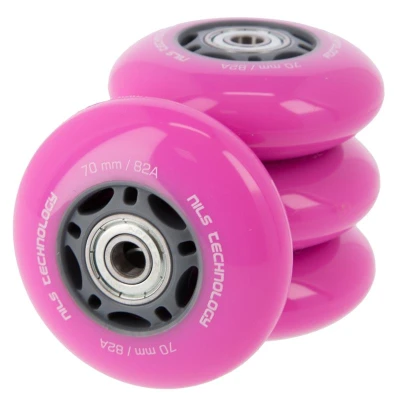 Nils PU kolečka s ložisky EXTREME 70x24mm ABEC 7 růžové Nils PU kolečka s ložisky EXTREME 70x24mm ABEC 7 růžové