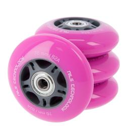 Nils PU kolečka s ložisky EXTREME 76x24mm ABEC 7 růžové