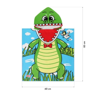 Nils Ručník - pončo z mikrovlákna aqua NAR20 Crocodile