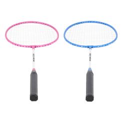 NILS Sada 2 bedmintonových rakiet a nylonové letky NRZ001 ružovo-modrá