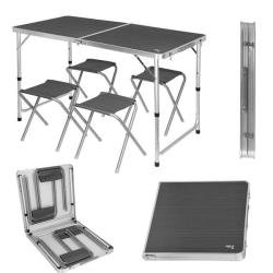 Nils Sada skládacího kempingového stolu a židliček Camp NC1633 tmavě šedá
