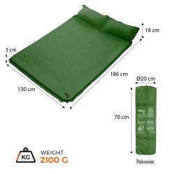 Nils NC4060 zelená samonafukovací dvouosobová karimatka