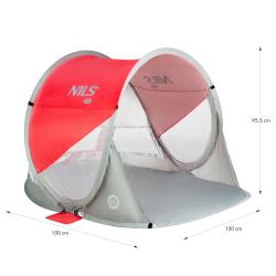 NILS Samorozkládací plážový stan NC3142 červený