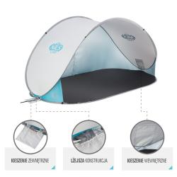 NILS CAMP Samorozkladací plážový stan NC3174 sivý