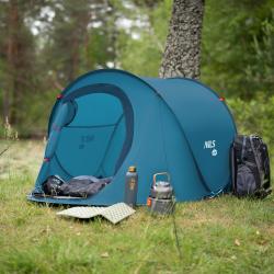 NILS CAMP Samorozkládací plážový stan NC3743 modrý