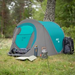 NILS CAMP Samorozkládací plážový stan NC3743 tyrkysový