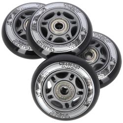 Nils Sestava černých PU koleček 72x24 + ložiska ABEC9 EXTREME