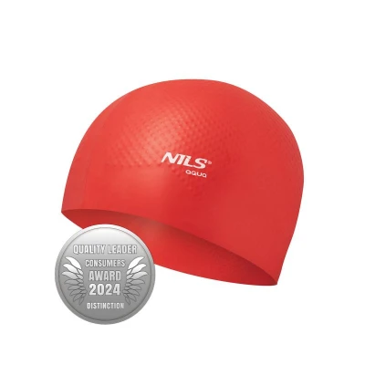 NILS Aqua Silikonová čepice NQC Dots červená