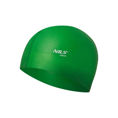 NILS Aqua Silikonová čepice NQC Dots zelená NILS Aqua Silikonová čepice NQC Dots zelená