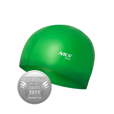 Nils Aqua NQC GR02 zelená silikonová koupací čepice