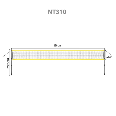 NILS Síť na badminton s teleskopickými sloupky NT310
