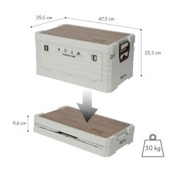 Nils Skládací box Camp NCB4002 2v1 s víkem a dřevěnou deskou 50L