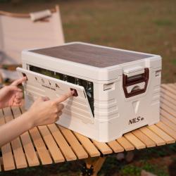Nils Skládací box Camp NCB4002 2v1 s víkem a dřevěnou deskou 50L