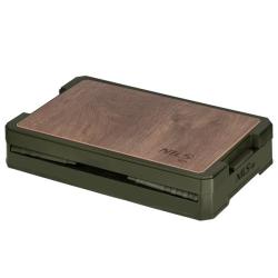 Nils Skládací box Camp NCB4002 2v1 s víkem a dřevěnou deskou 32L zelený