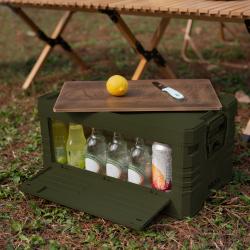 Nils Skladací box Camp NCB4002 2v1 s vekom a drevenou doskou 32L zelený