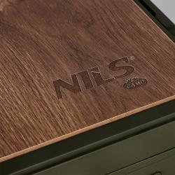 Nils Skladací box Camp NCB4002 2v1 s vekom a drevenou doskou 32L zelený